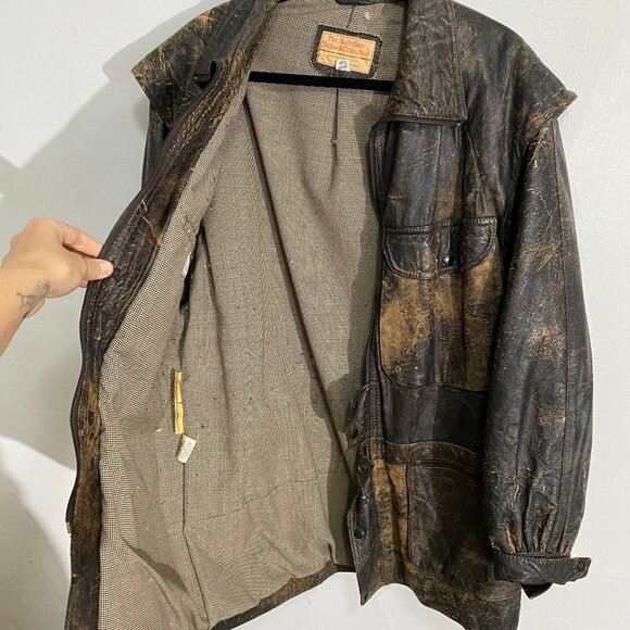 Vintage waxed leather duster- jacket/vest - austrailian outback collection - Picture 4 of 6